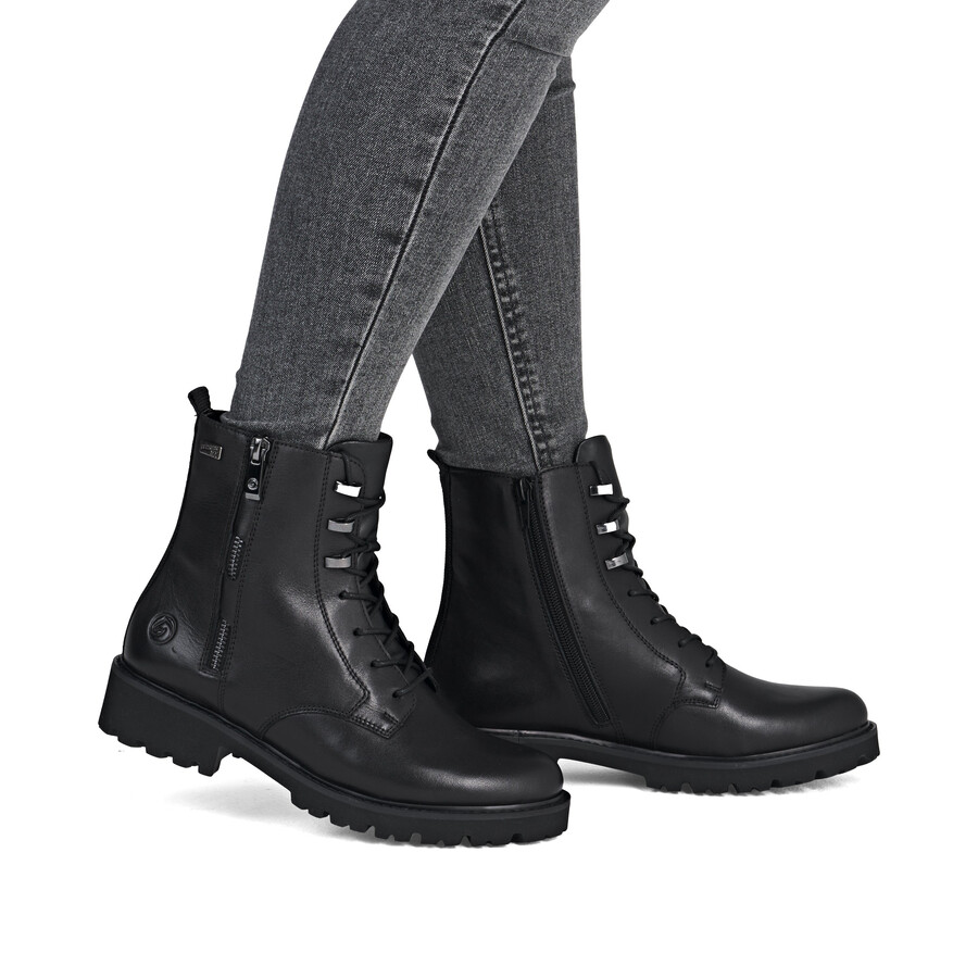botas negras con cremallera para mujer remonte d8656-00
