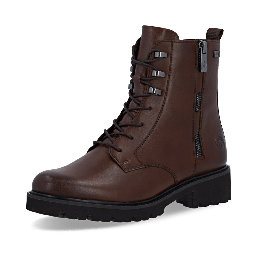 botas marrones con cremallera para mujer remonte d8656-25
