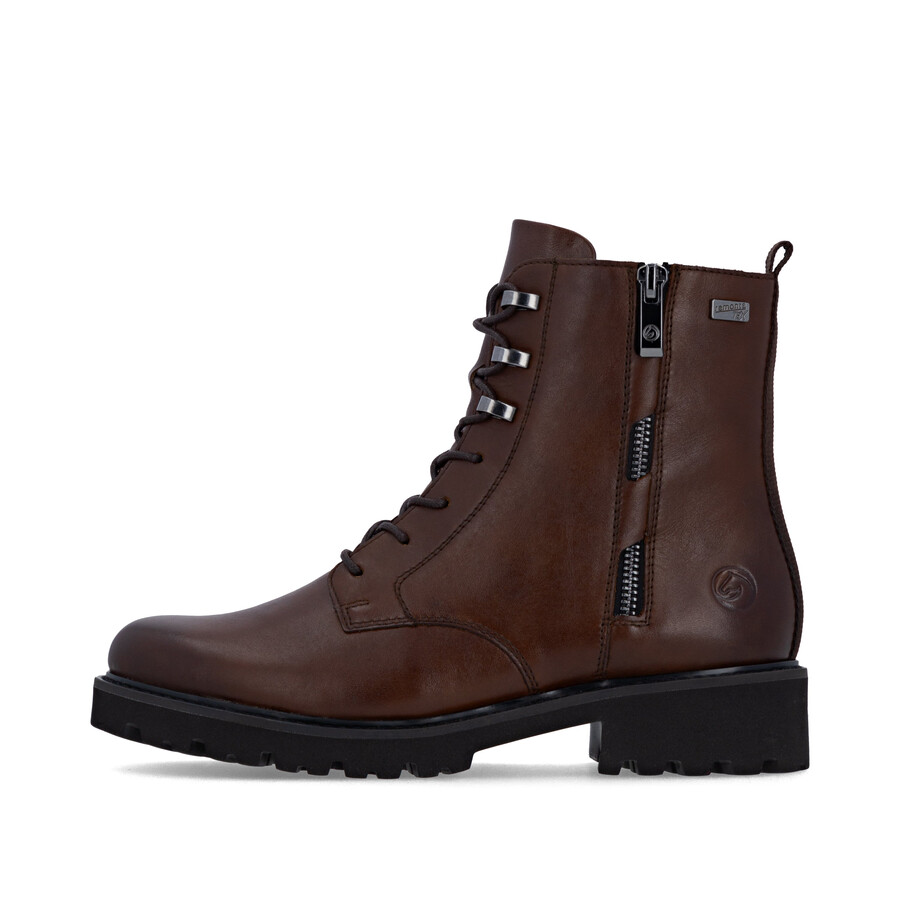 botas marrones con cremallera para mujer remonte d8656-25