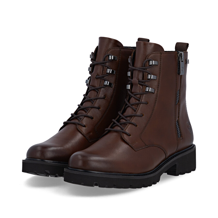 botas marrones con cremallera para mujer remonte d8656-25