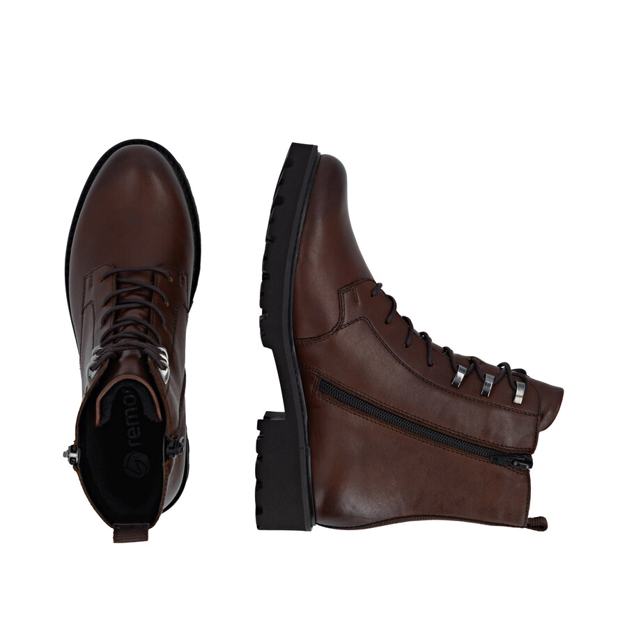 botas marrones con cremallera para mujer remonte d8656-25