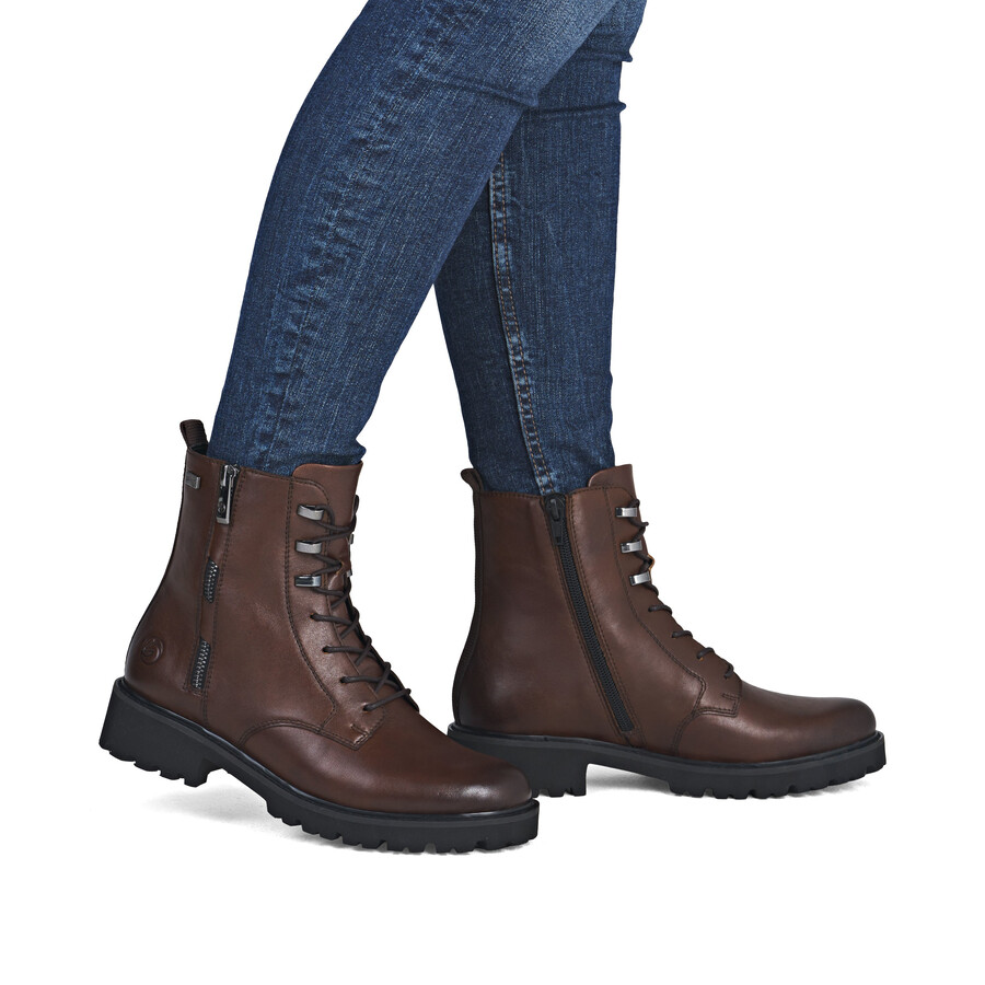 botas marrones con cremallera para mujer remonte d8656-25