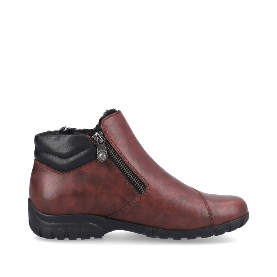 botas rojas con cremallera para mujer rieker l4655-35