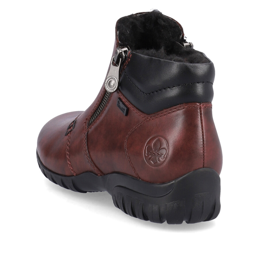botas rojas con cremallera para mujer rieker l4655-35