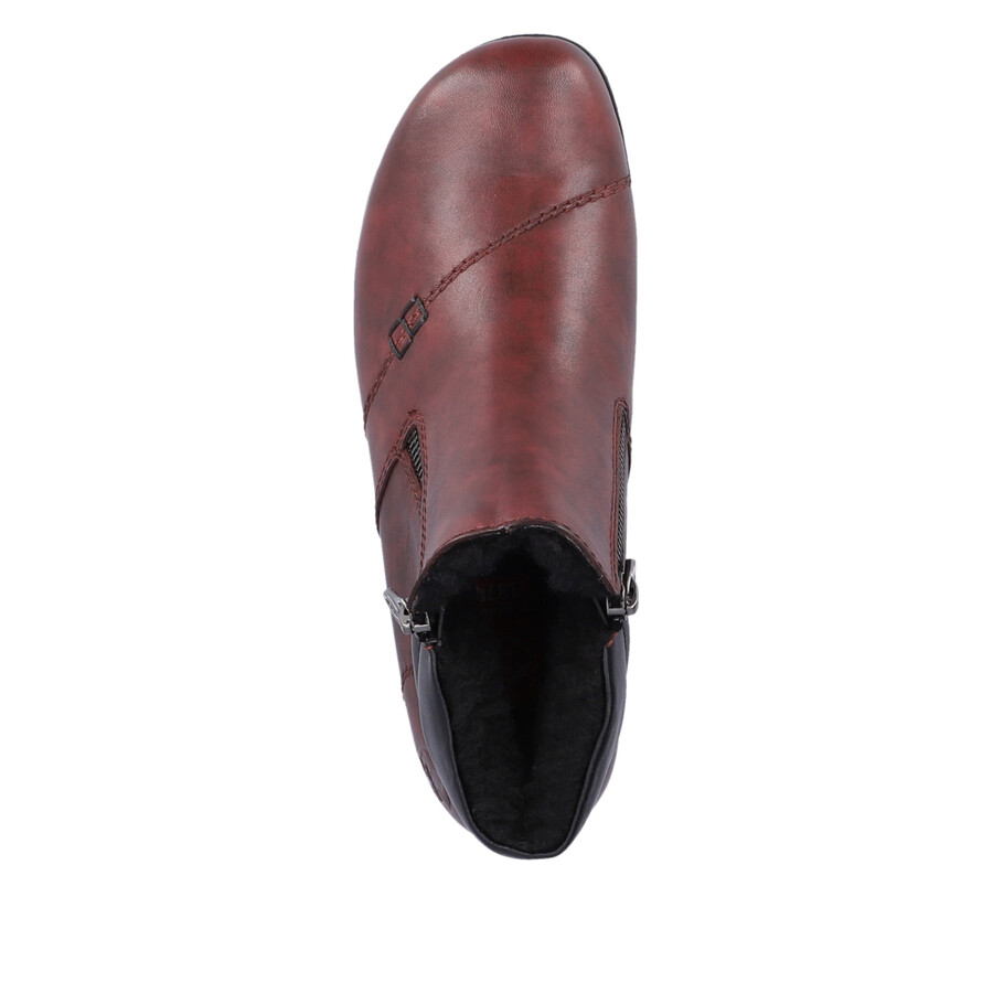 botas rojas con cremallera para mujer rieker l4655-35