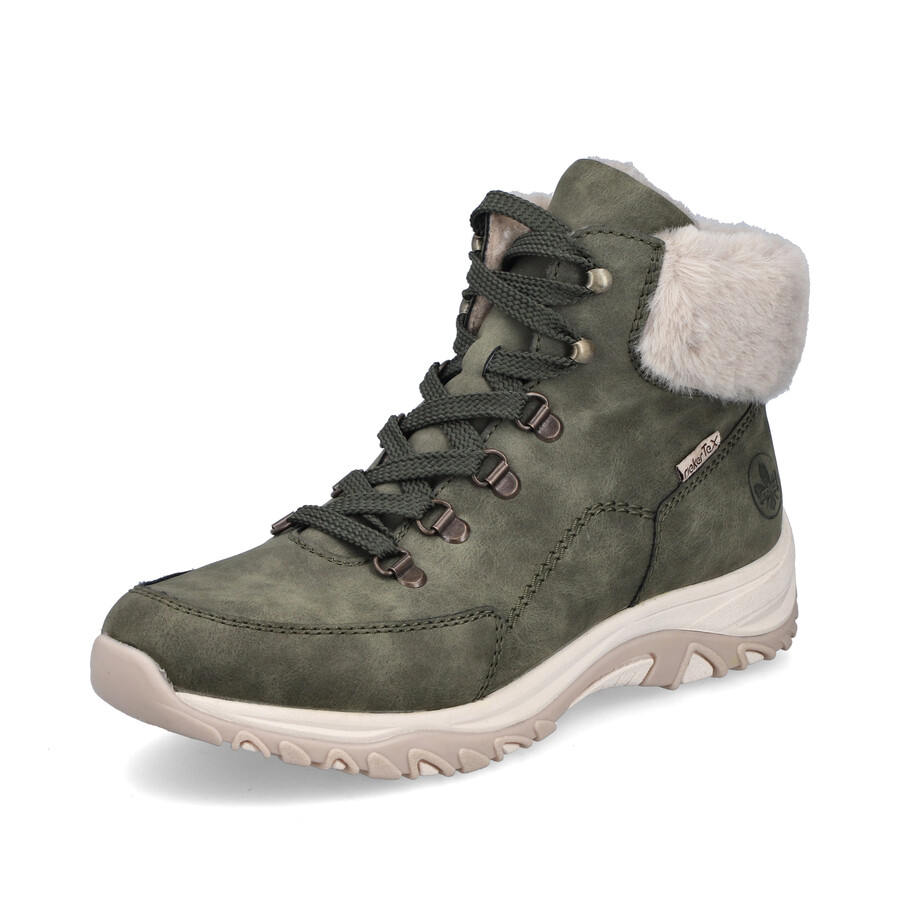 botas elásticas verdes para mujer rieker m9610-54
