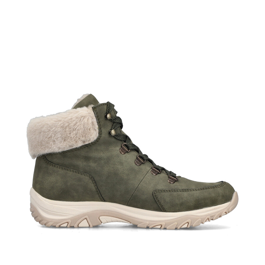 botas elásticas verdes para mujer rieker m9610-54