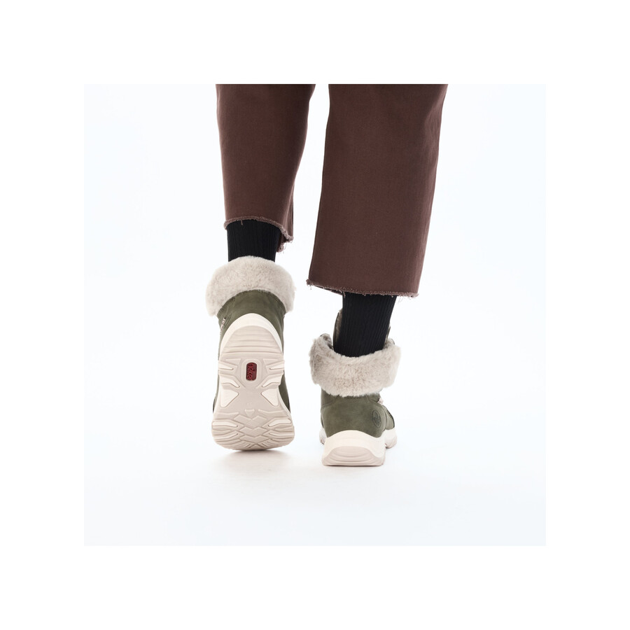 botas elásticas verdes para mujer rieker m9610-54