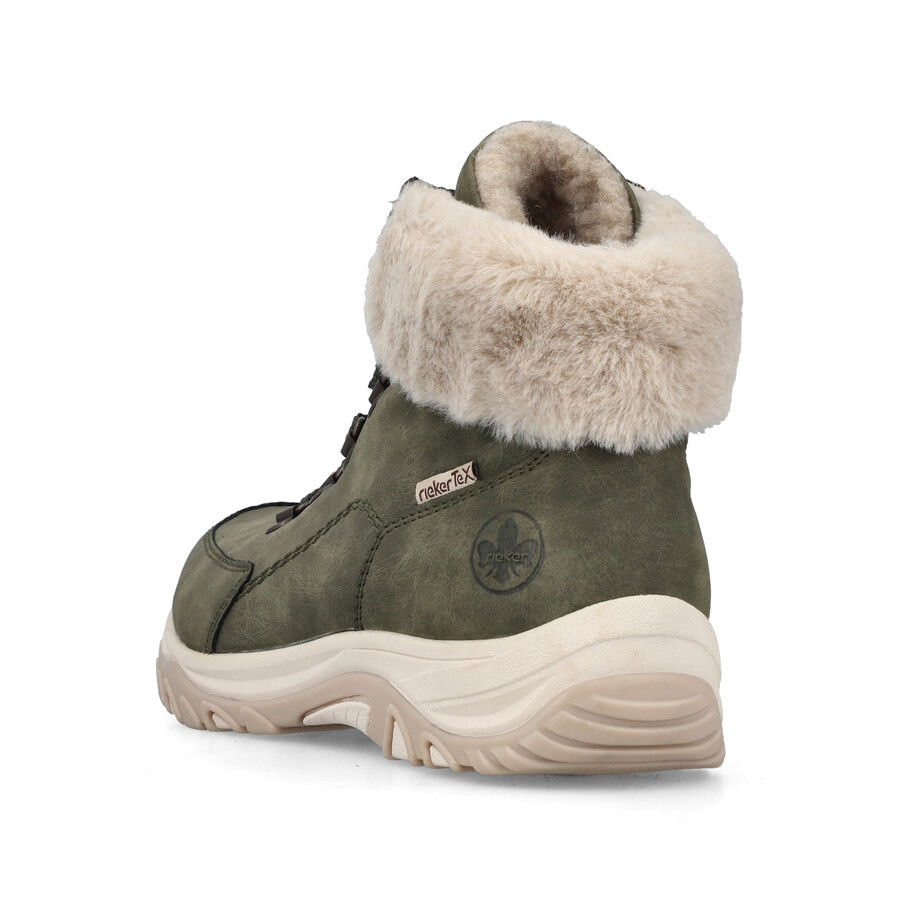 botas elásticas verdes para mujer rieker m9610-54