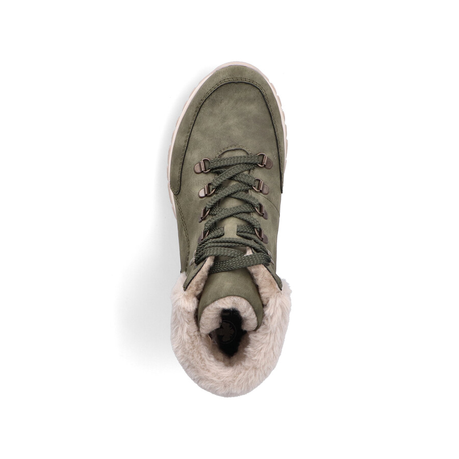 botas elásticas verdes para mujer rieker m9610-54