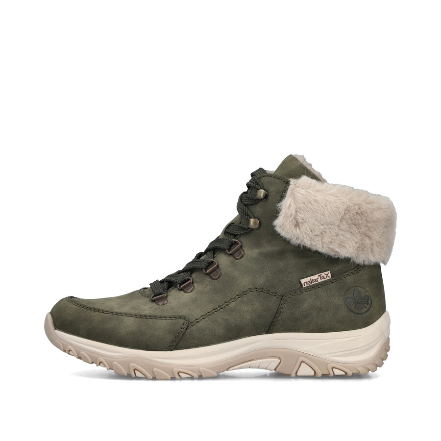 botas elásticas verdes para mujer rieker m9610-54