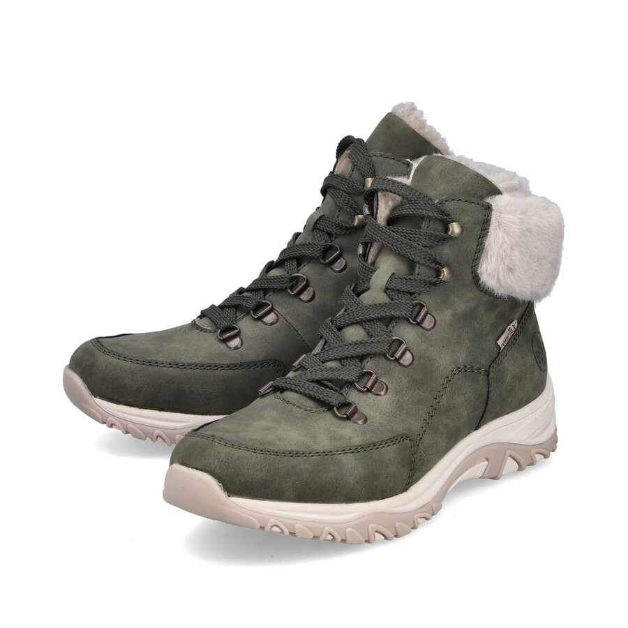 botas elásticas verdes para mujer rieker m9610-54