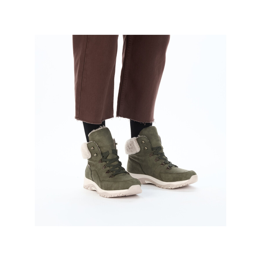 botas elásticas verdes para mujer rieker m9610-54
