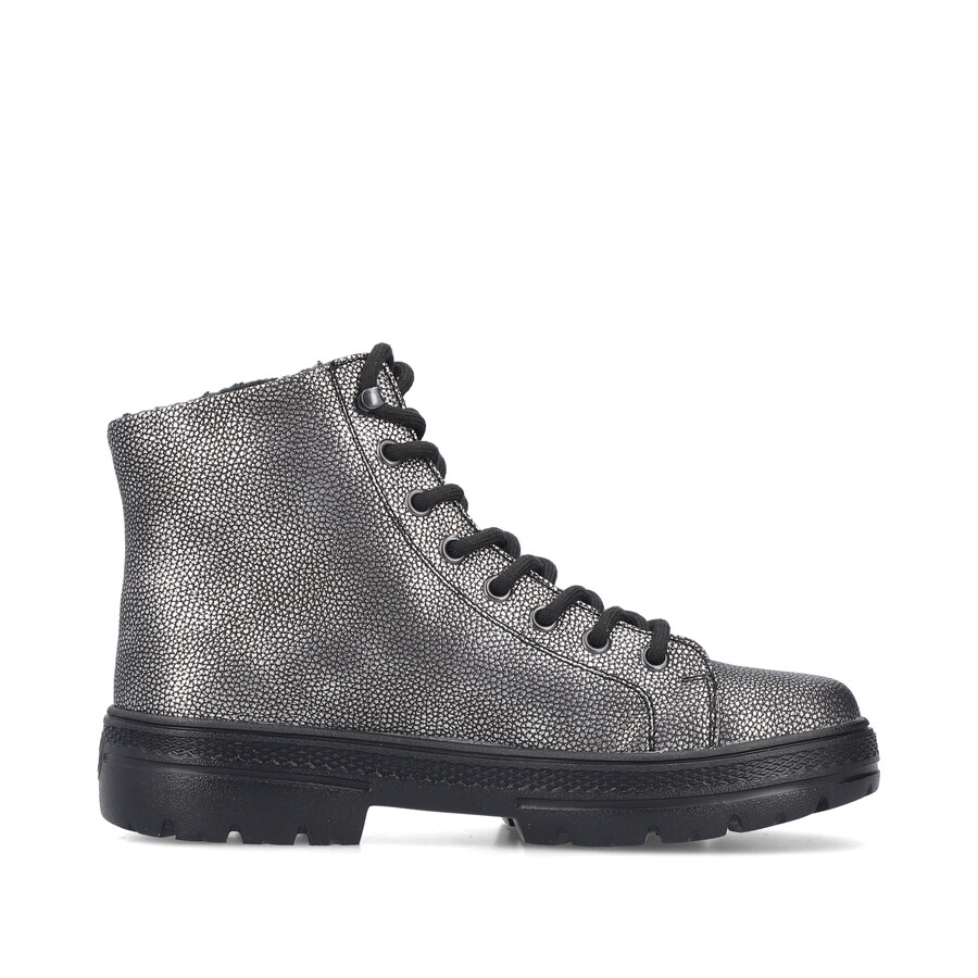 botas con cremallera plateadasplatinas para mujer rieker n0031-90