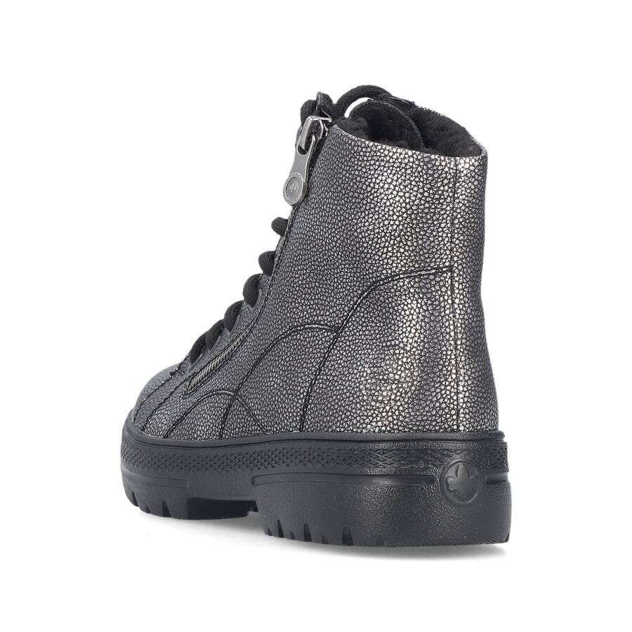 botas con cremallera plateadasplatinas para mujer rieker n0031-90