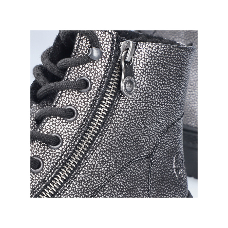 botas con cremallera plateadasplatinas para mujer rieker n0031-90