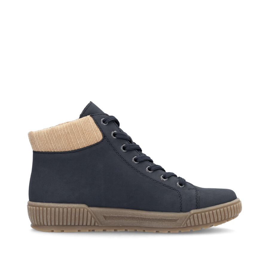 botas azules con cremallera para mujer rieker n0709-15