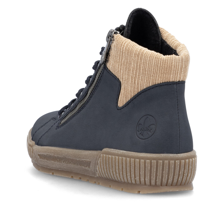 botas azules con cremallera para mujer rieker n0709-15