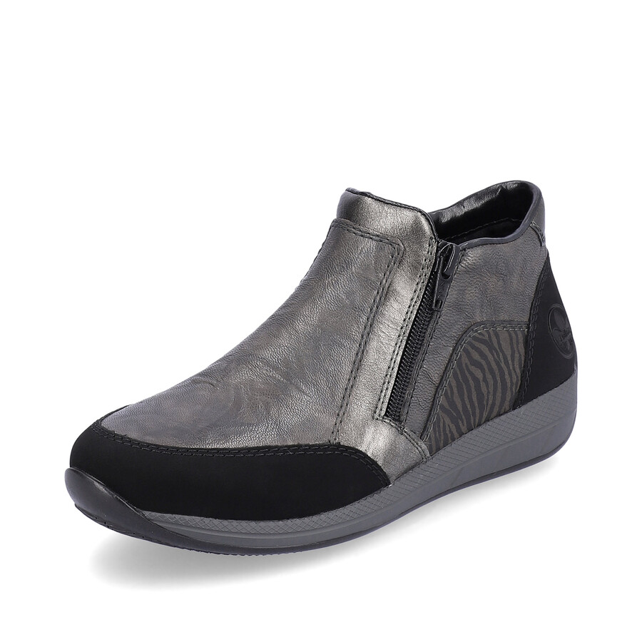 botas grises con cremallera para mujer rieker n1152-42