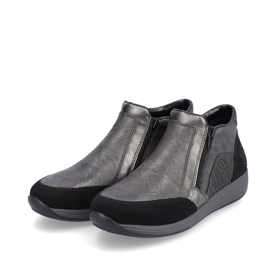 botas grises con cremallera para mujer rieker n1152-42