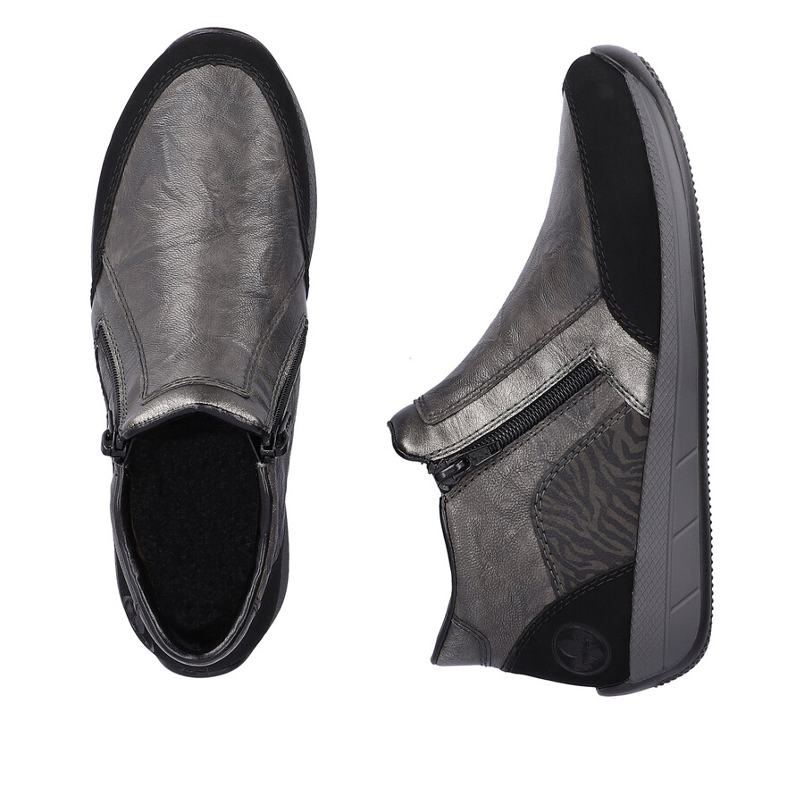 botas grises con cremallera para mujer rieker n1152-42
