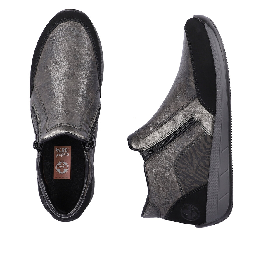 botas grises con cremallera para mujer rieker n1152-42