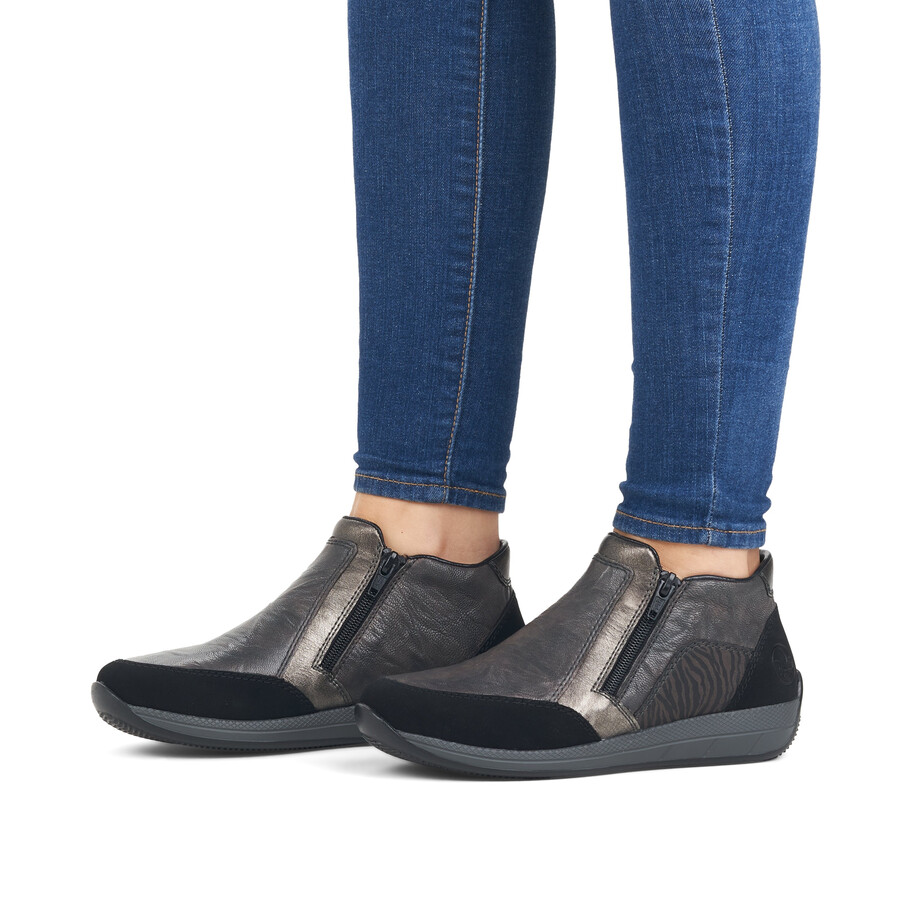 botas grises con cremallera para mujer rieker n1152-42