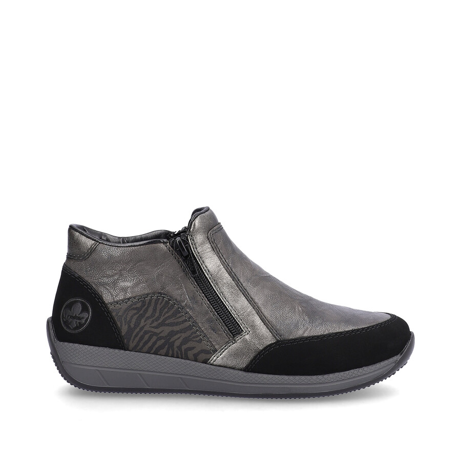 botas grises con cremallera para mujer rieker n1152-42