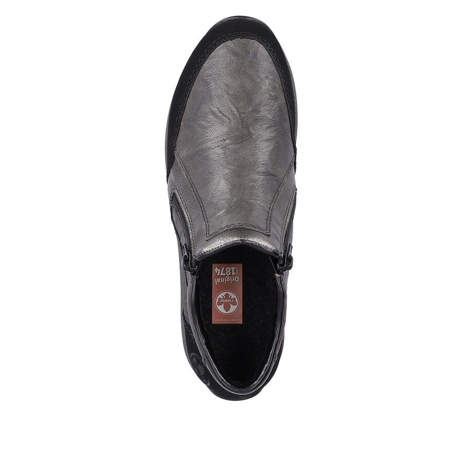 botas grises con cremallera para mujer rieker n1152-42