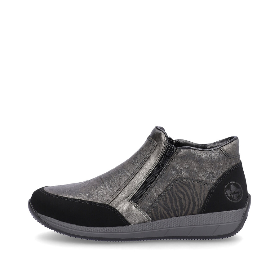 botas grises con cremallera para mujer rieker n1152-42