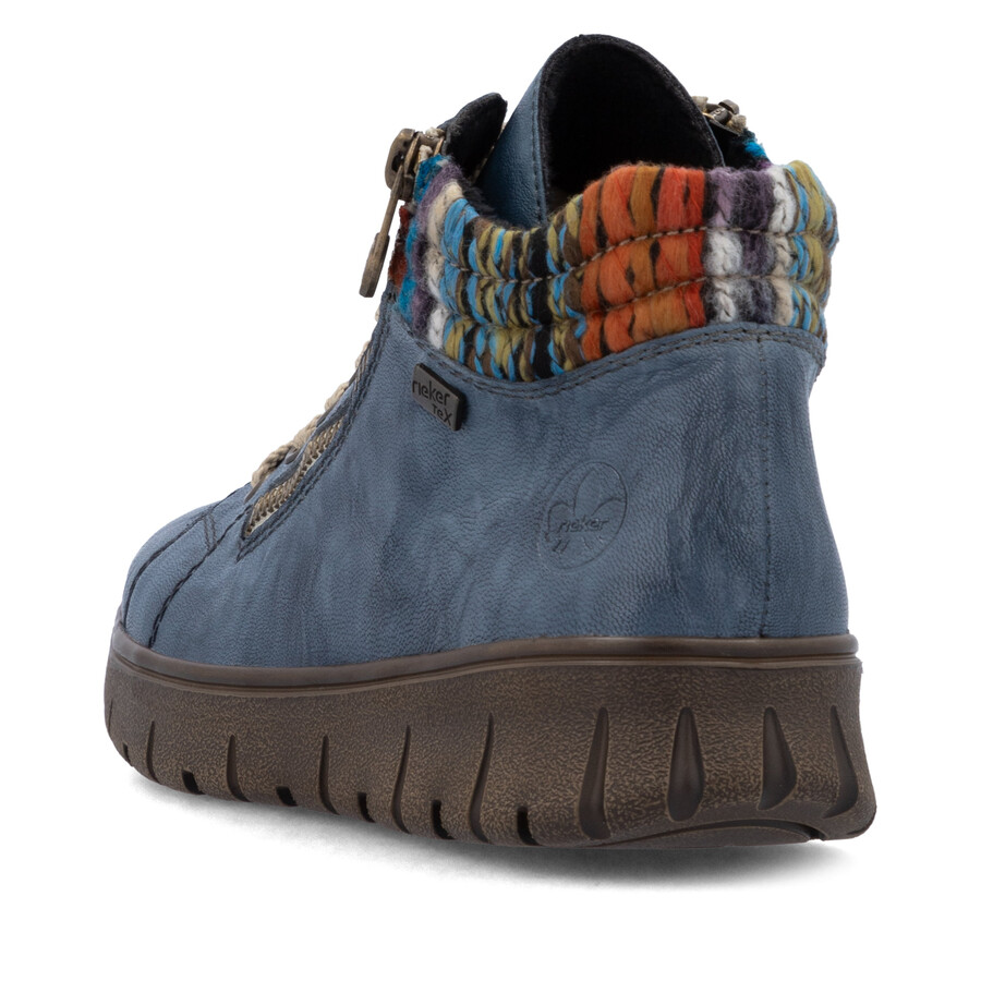 botas azules con cremallera para mujer rieker n1305-14