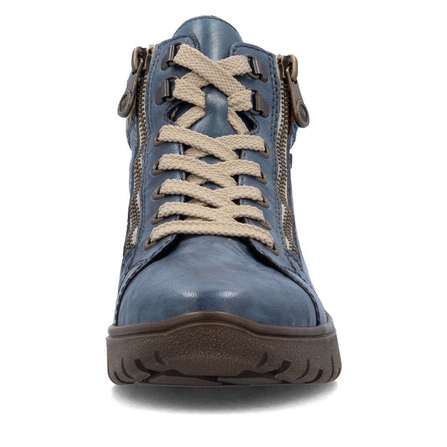 botas azules con cremallera para mujer rieker n1305-14