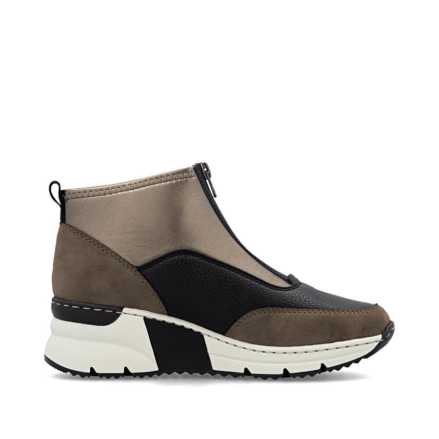 botas marrones con cremallera para mujer rieker n6352-25