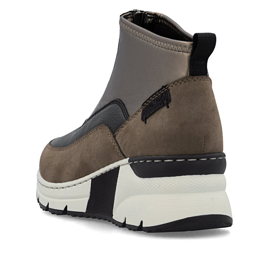 botas marrones con cremallera para mujer rieker n6352-25