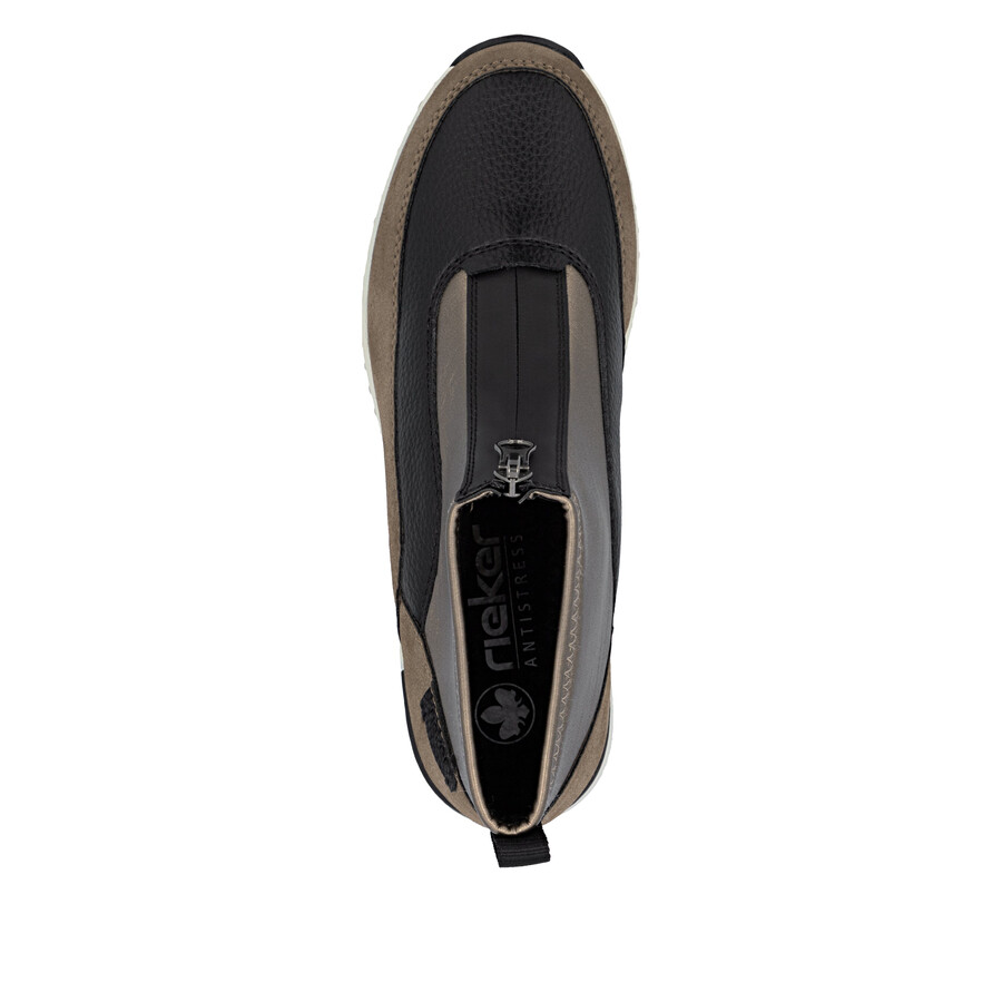 botas marrones con cremallera para mujer rieker n6352-25
