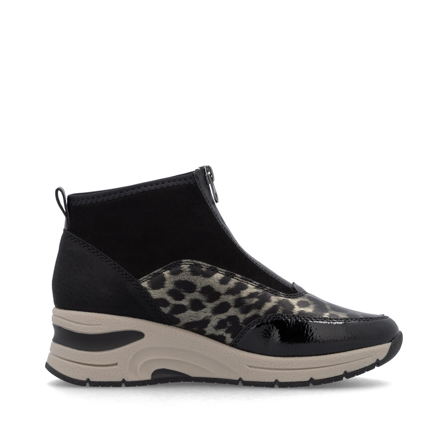 botas negras con cremallera para mujer rieker n9362-00