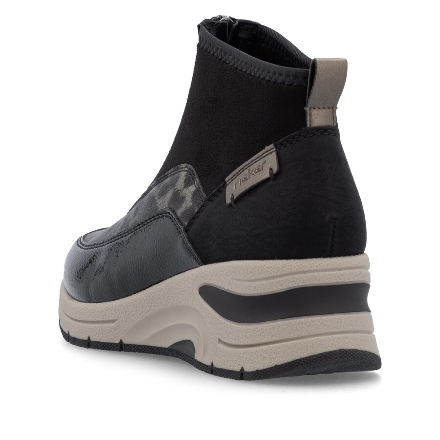 botas negras con cremallera para mujer rieker n9362-00