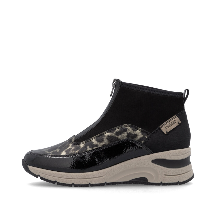 botas negras con cremallera para mujer rieker n9362-00