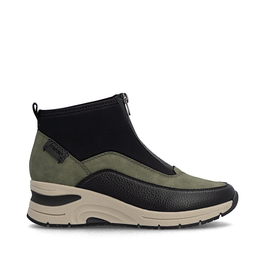 botas verdes con cremallera para mujer rieker n9362-54