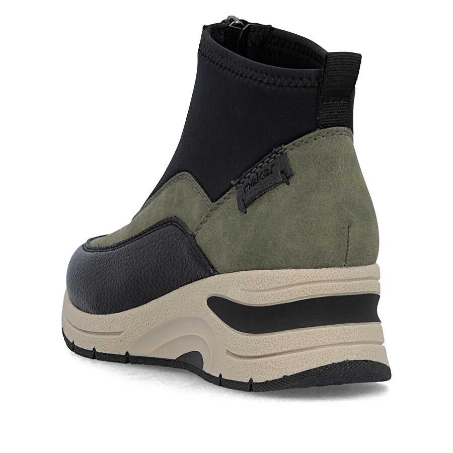 botas verdes con cremallera para mujer rieker n9362-54