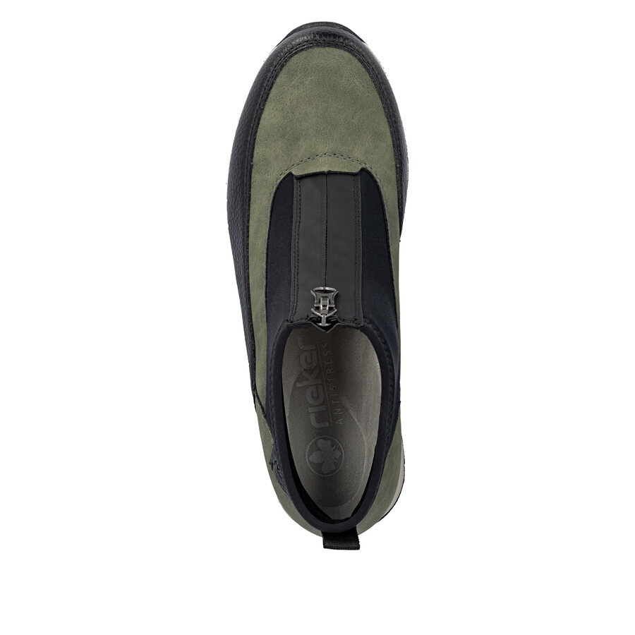botas verdes con cremallera para mujer rieker n9362-54