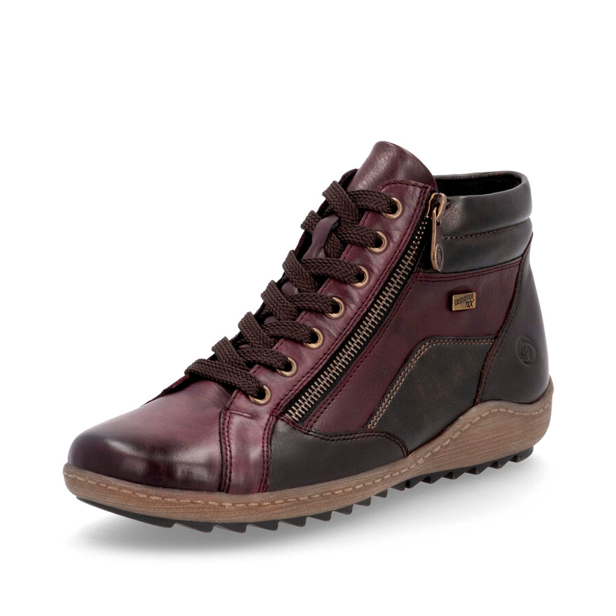 botas rojas con cremallera para mujer remonte r1458-35