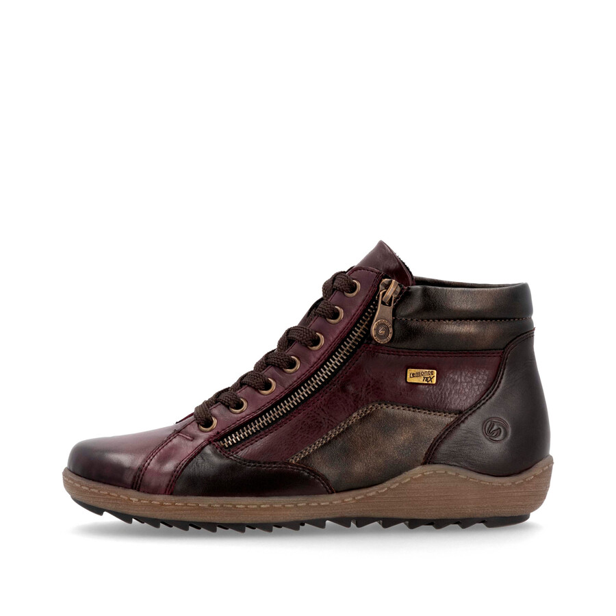 botas rojas con cremallera para mujer remonte r1458-35
