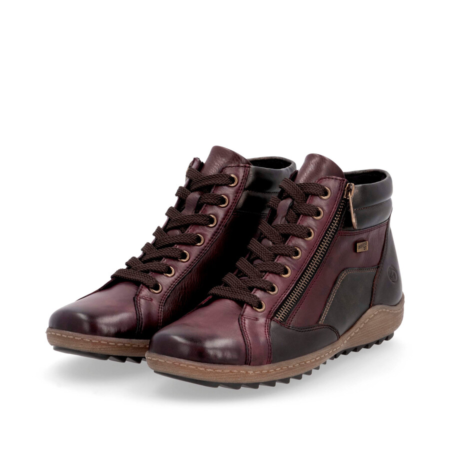 botas rojas con cremallera para mujer remonte r1458-35