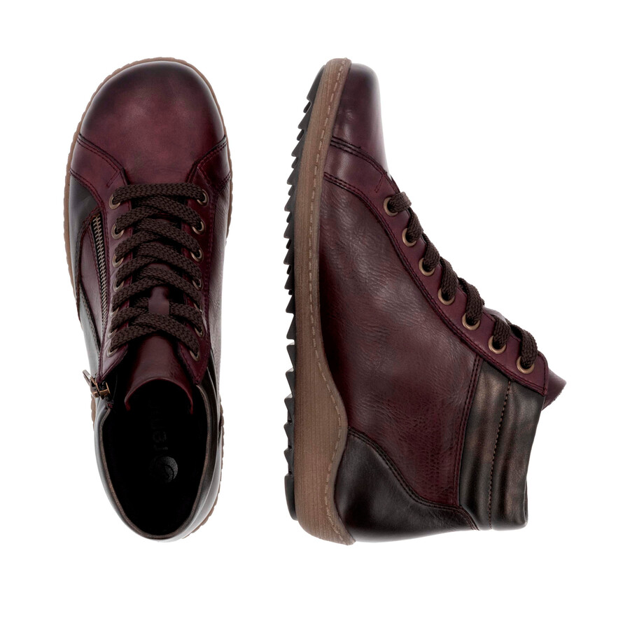 botas rojas con cremallera para mujer remonte r1458-35