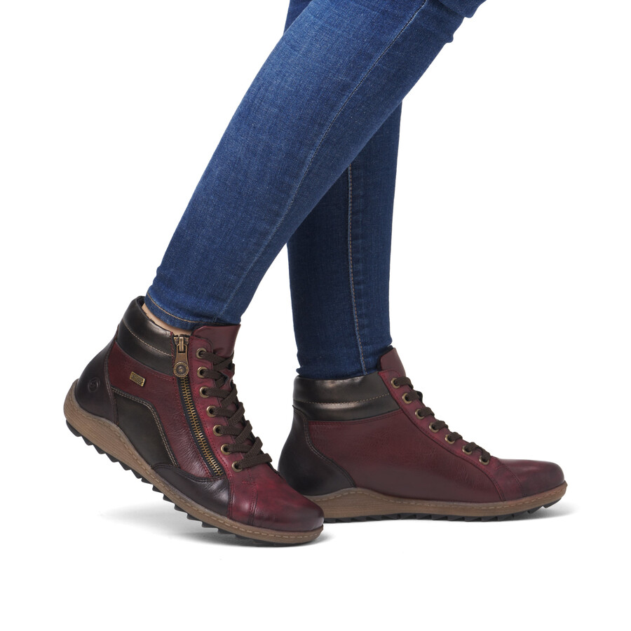 botas rojas con cremallera para mujer remonte r1458-35
