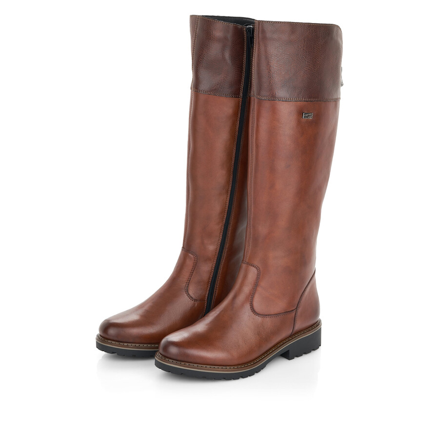 botas marrones con cremallera para mujer remonte r6581-22