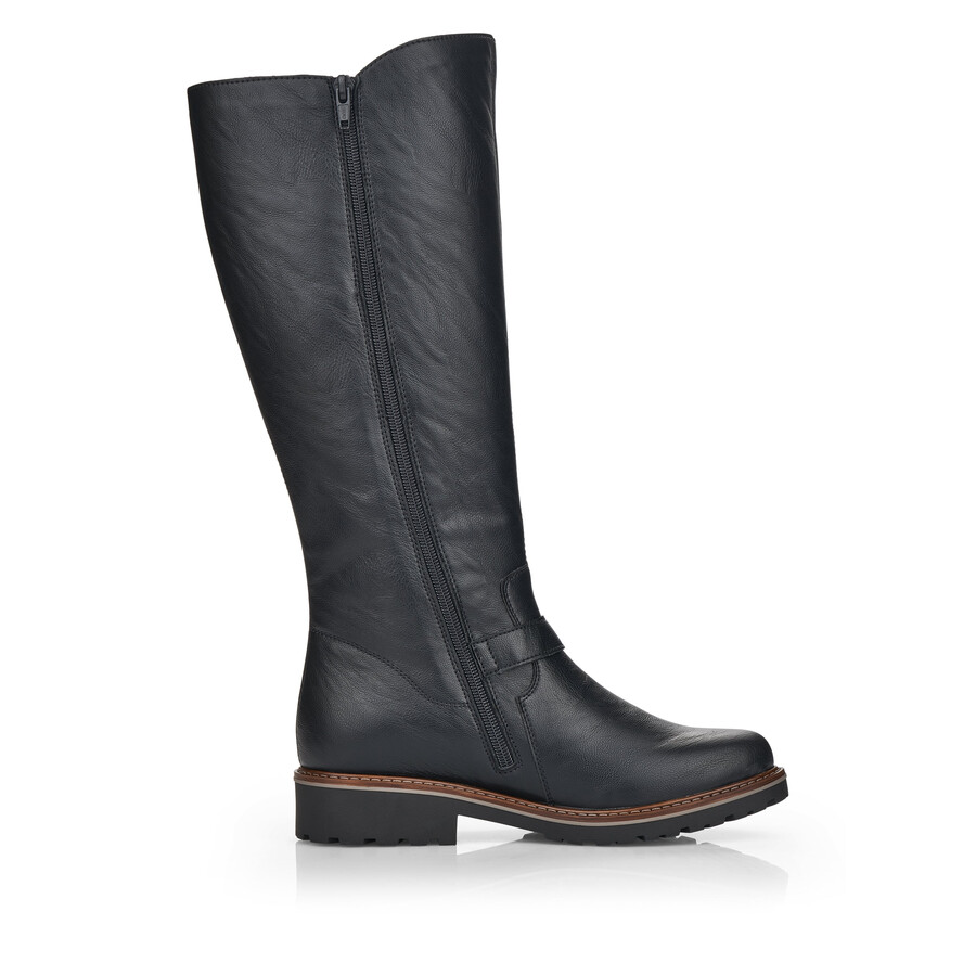 botas negras con cremallera para mujer remonte r6590-01