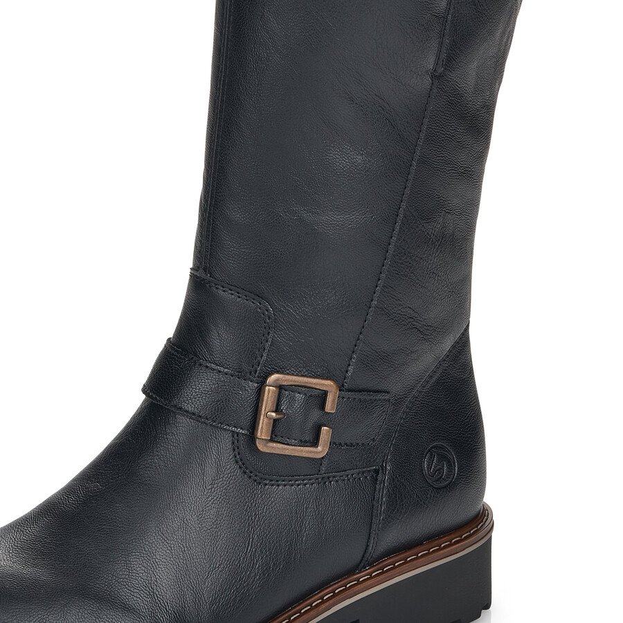 botas negras con cremallera para mujer remonte r6590-01