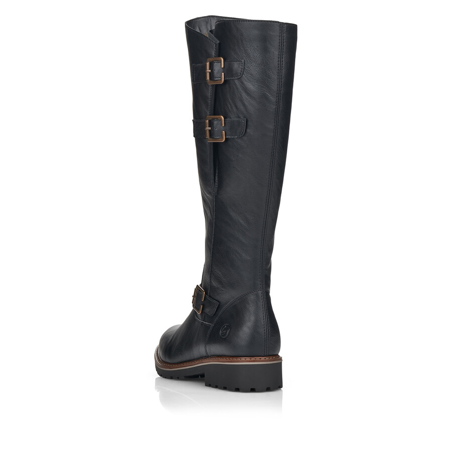 botas negras con cremallera para mujer remonte r6590-01
